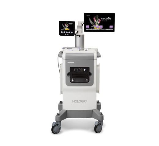 Système de biopsie mammaire Brevera® d’Hologic sur fond blanc