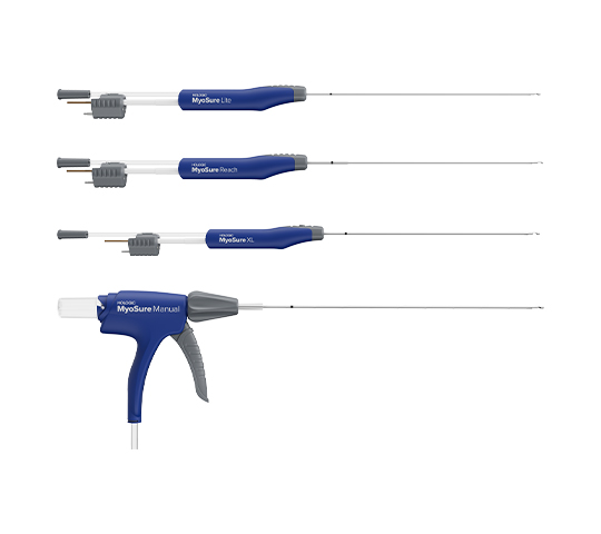 Le système d’élimination hystéroscopique des tissus MyoSure® sur fond blanc