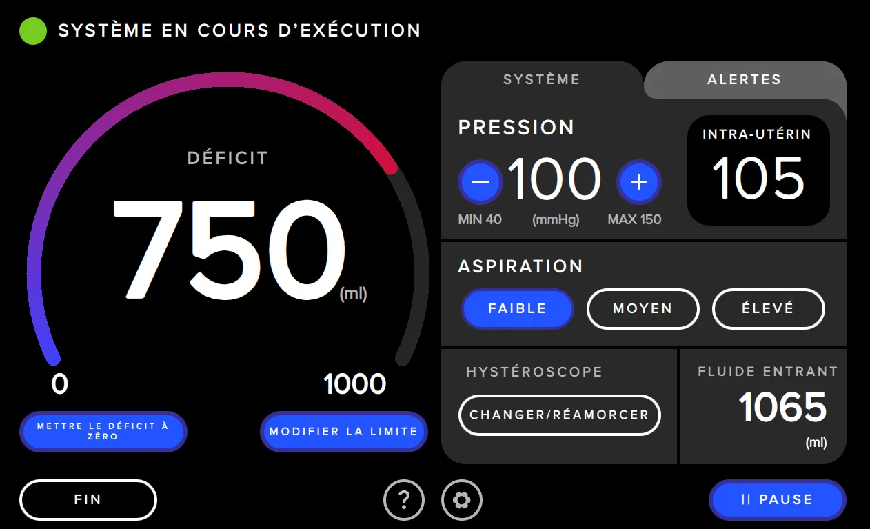 Illustration de l’interface Fluent Pro présentant l’affichage de la pression.