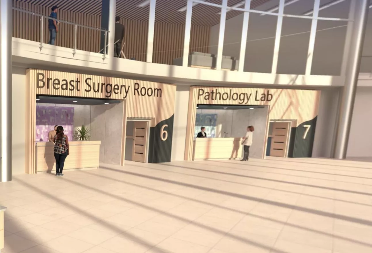 Patientes à la réception d’un service de chirurgie mammaire et d’un laboratoire de pathologie pour le dépistage et le diagnostic à l’hôpital