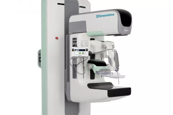 Système de mammographie sur fond blanc
